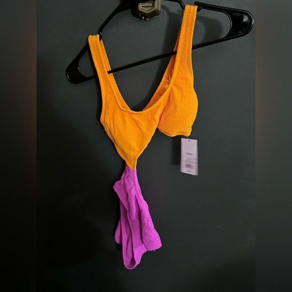 Wild Fable Women's One Piece Cut Out Orange and Pink NWOT Size XL - Picture 5 of 5